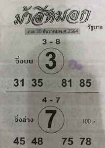 ม้าสีหมอก 30/12/64